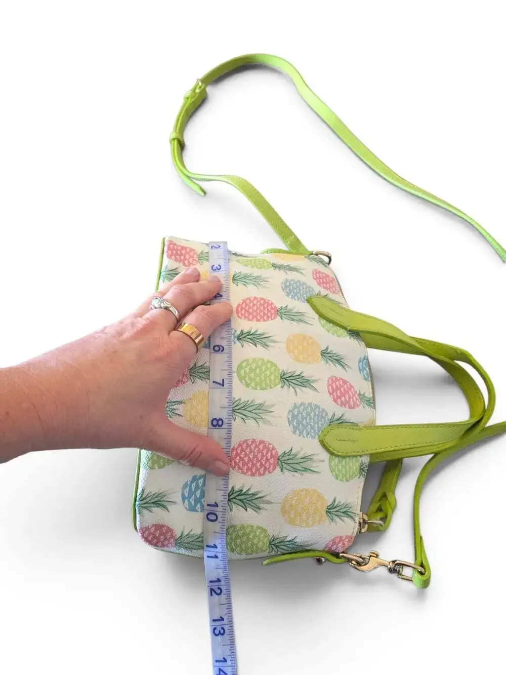 Dooney & Bourke Pineapple Satchel Crossbody Bag Lime Green Multicolor Tropical